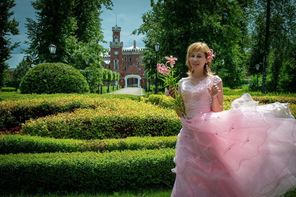 blush wedding dress