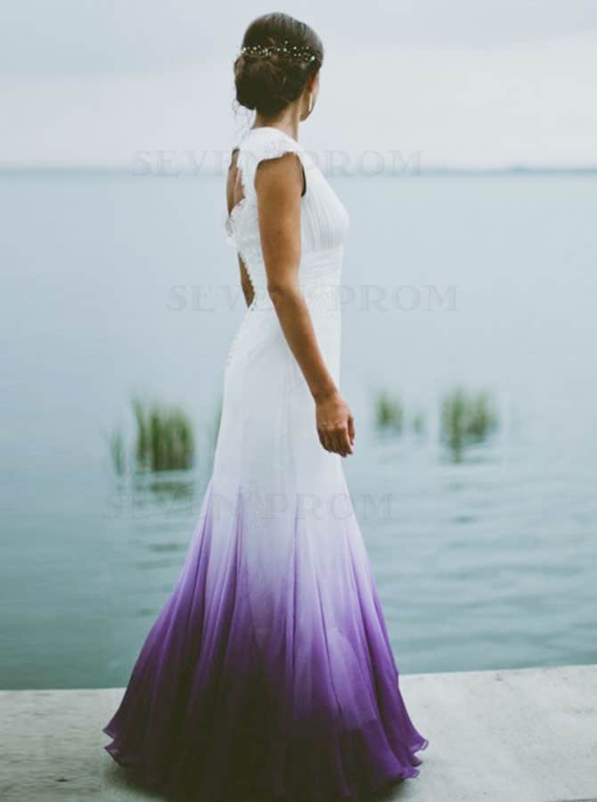 vestido de noiva roxo